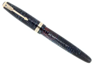 1945 PARKER VACUMATIC AZURE BLUE PEARL MAJOR FOUNTAIN PEN RESTORED