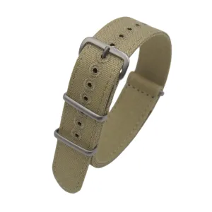 20mm, 22mm Nato Style Khaki Canvas Watch Strap