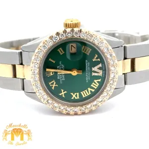 26mm Ladies` Rolex Diamond Watch with Two-Tone Oyster Bracelet