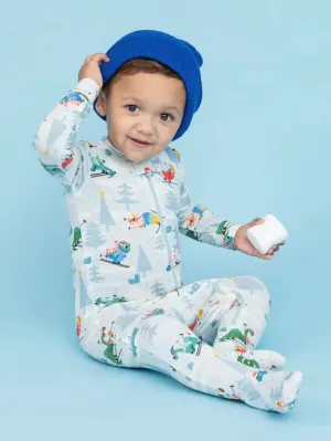 Baby Bamboo Sleeper - Footed Dino Holiday Pajamas