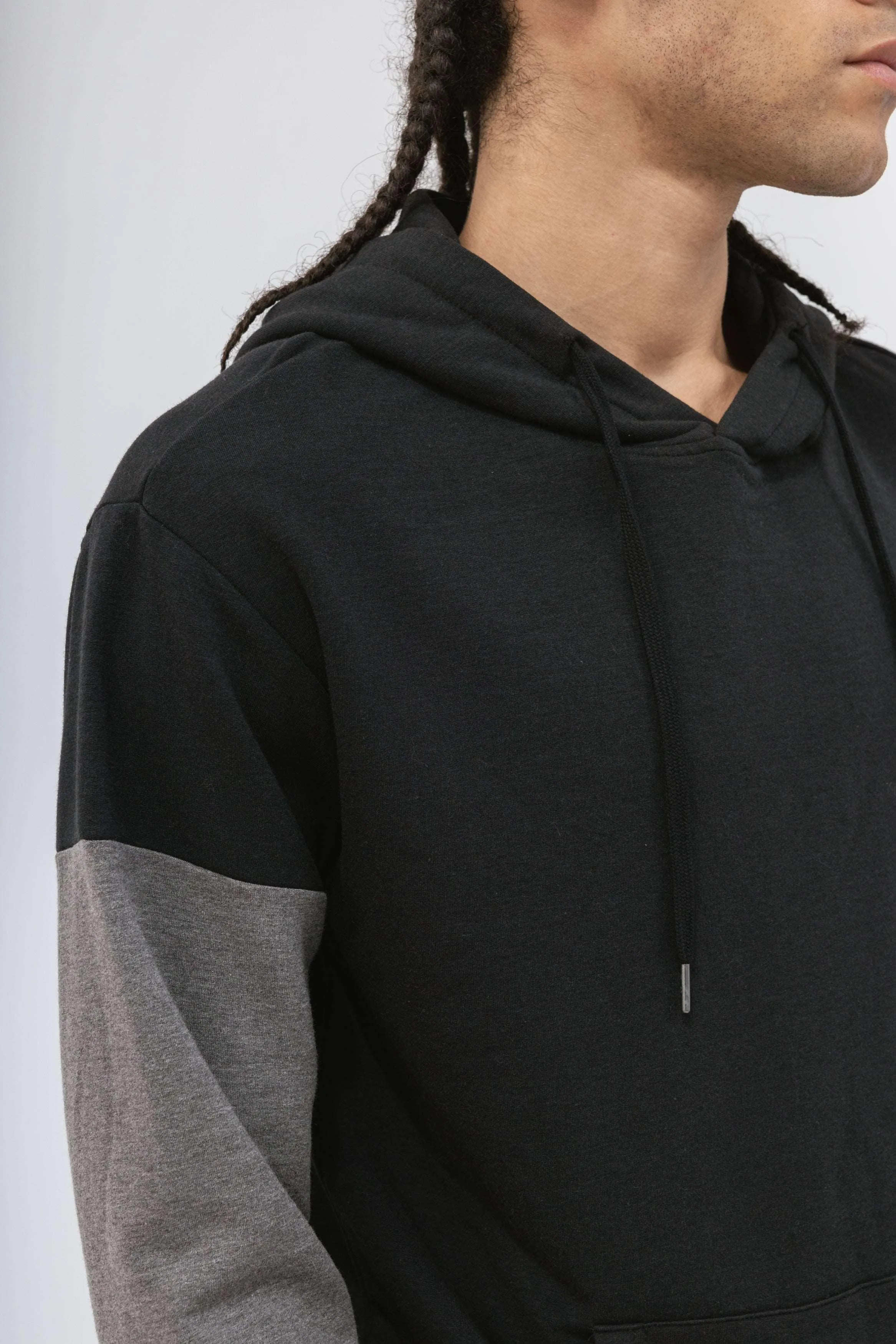 Bamboo Brushed-Back Color Block Hoodie