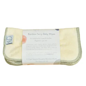 Bamboo Terry Reusable Baby Wipes 6-pack