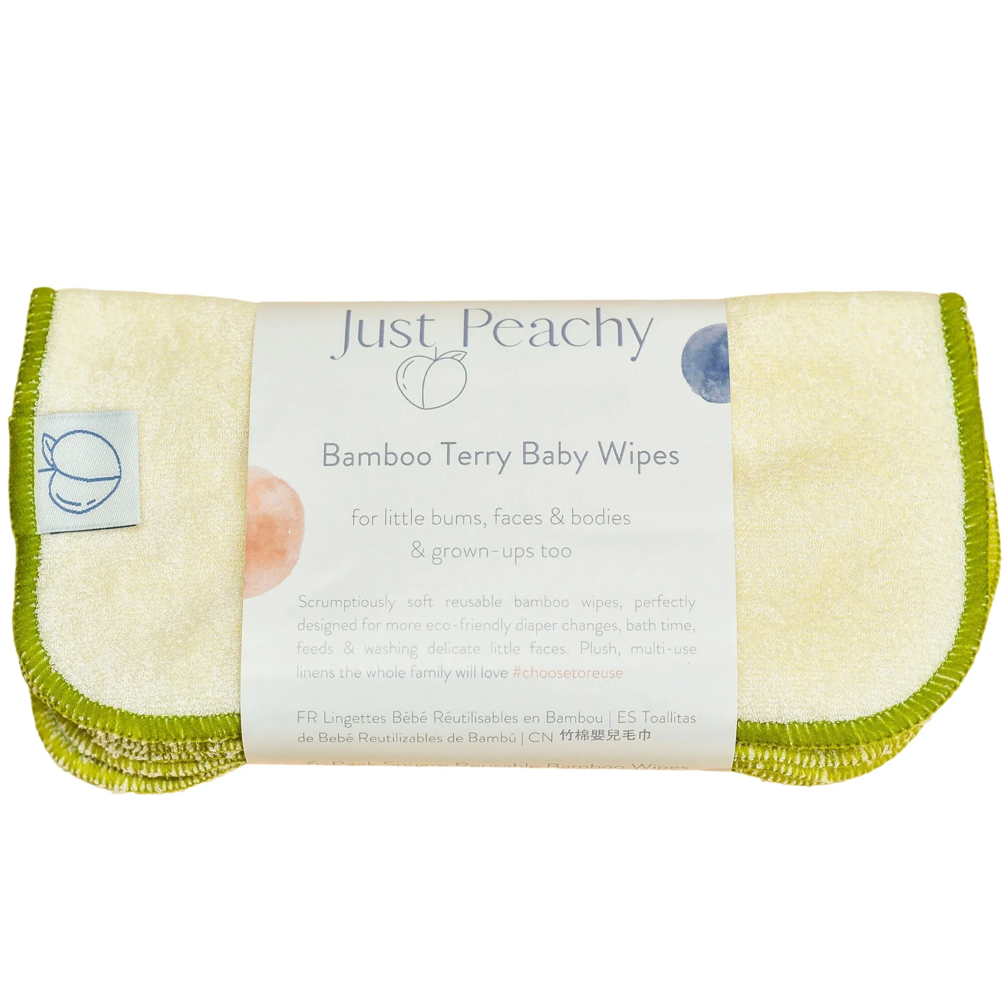 Bamboo Terry Reusable Baby Wipes 6-pack