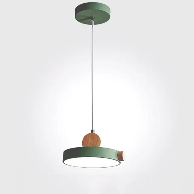 Batisse Minimalist Pendant Light in Metal and Wood