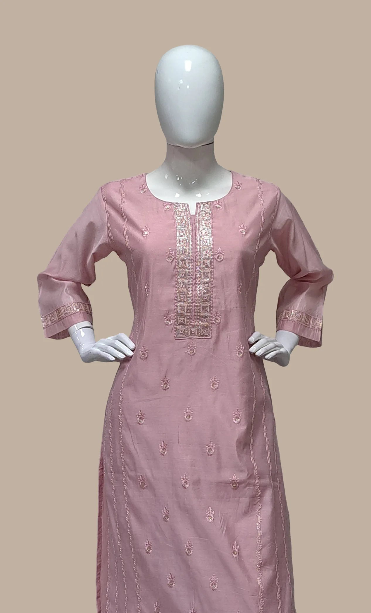 Blush Mink Embroidered Punjabi