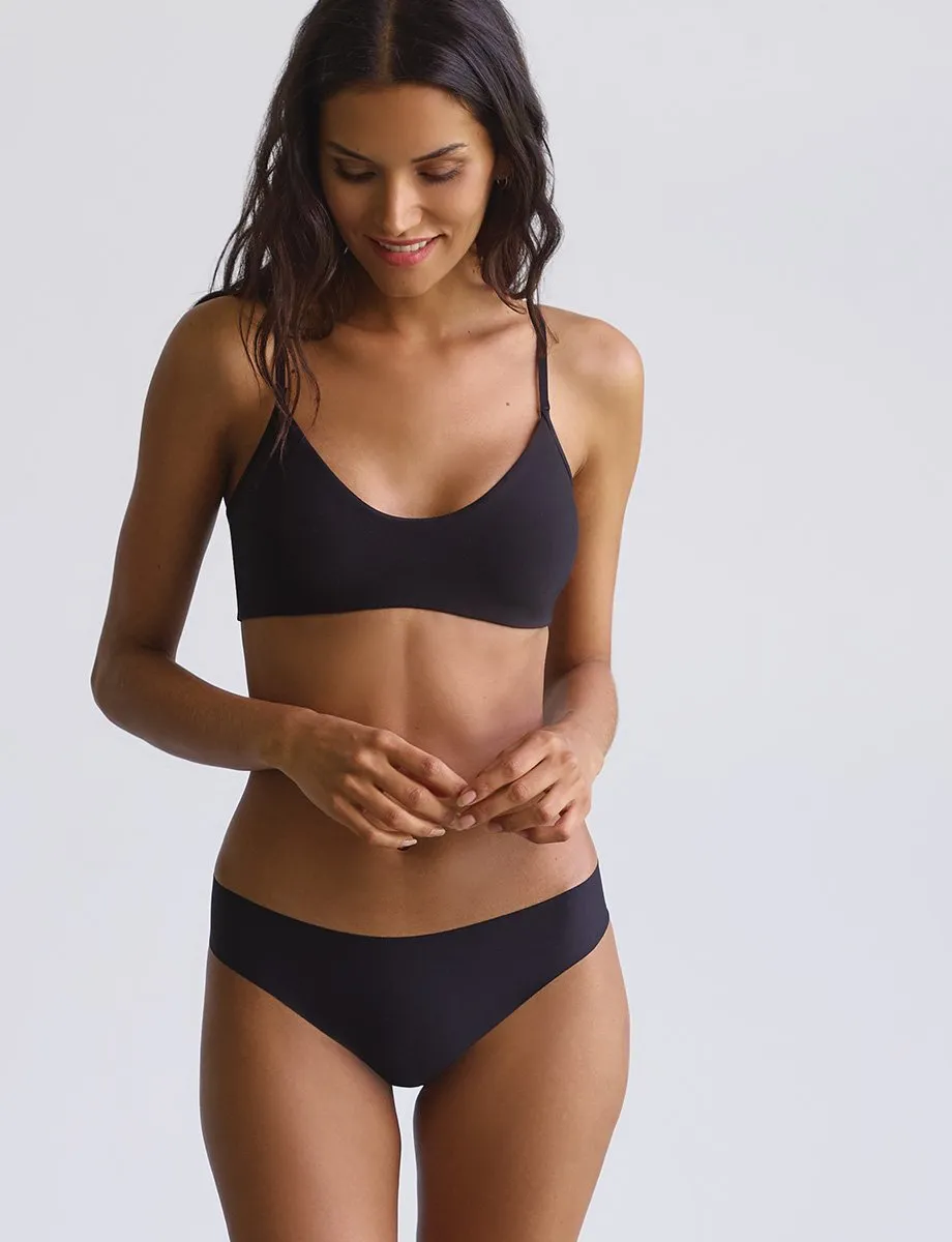 Butter Mid Rise Thong | Black