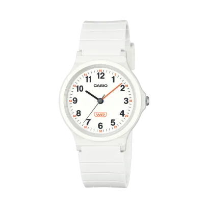 Casio Women's Watch Analog White Dial With White Resin Strap, LQ-24B-7BDF