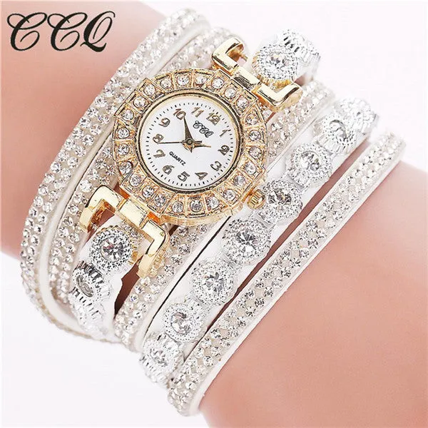 CCQ Fashion Women Watches Watched Relogio Feminino Luxury Women Full Crystal Wrist Watch Quartz Watch Relojes Mujer Gift C46