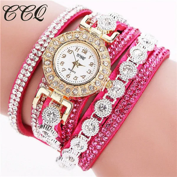 CCQ Fashion Women Watches Watched Relogio Feminino Luxury Women Full Crystal Wrist Watch Quartz Watch Relojes Mujer Gift C46