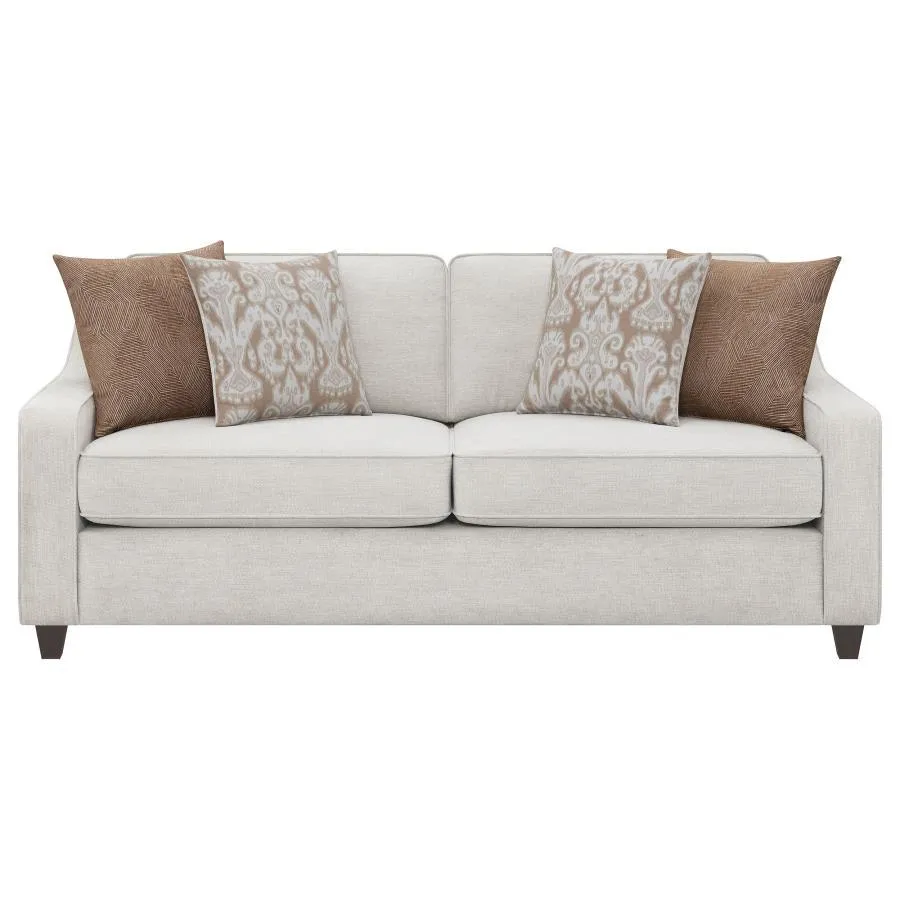 Christine - Upholstered Sloped Arm Sofa - Beige