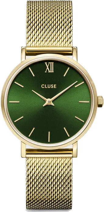 CLU Watch Minuit Mesh Green Gold