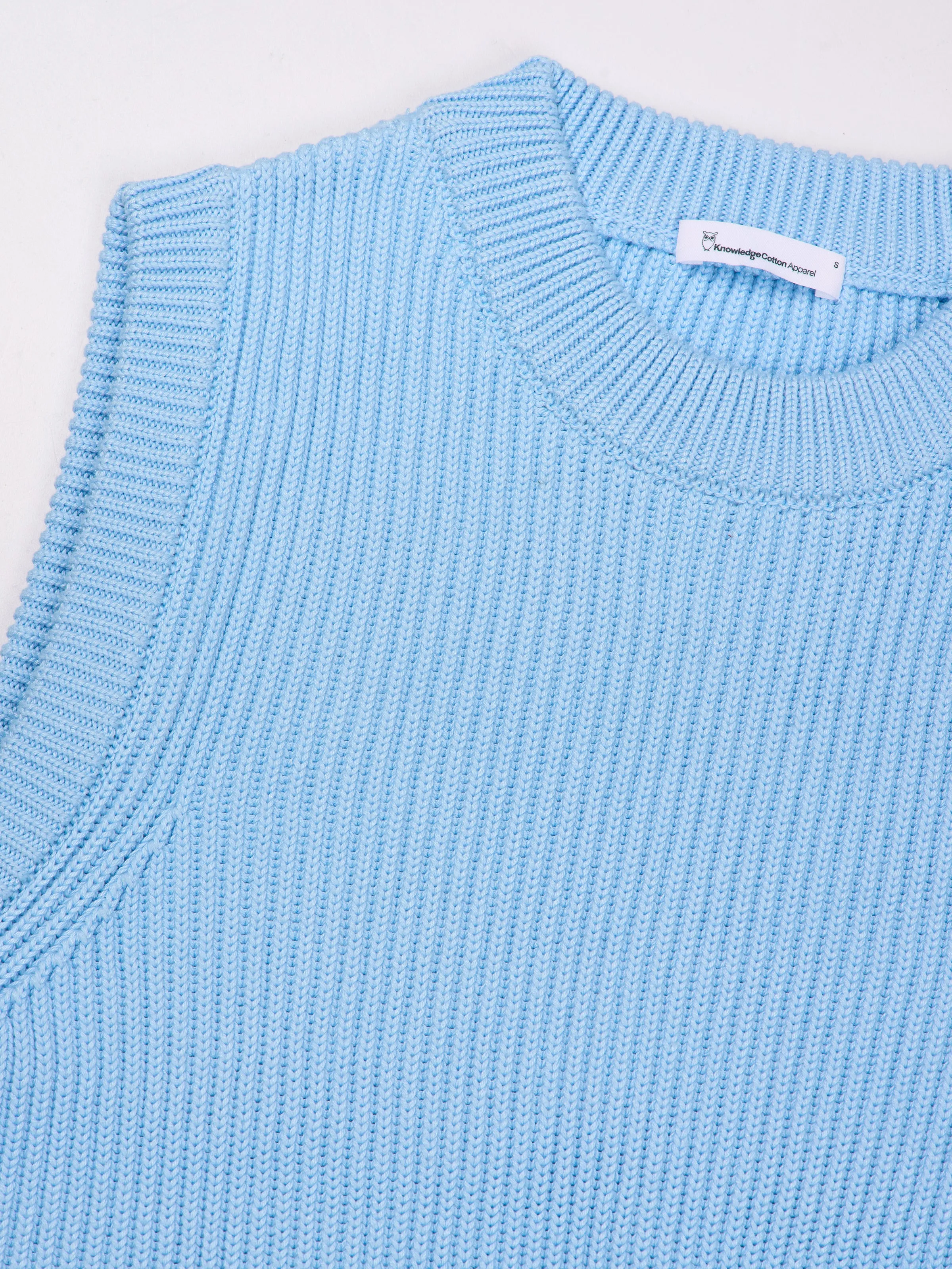 Crew neck cotton mix vest - Airy Blue