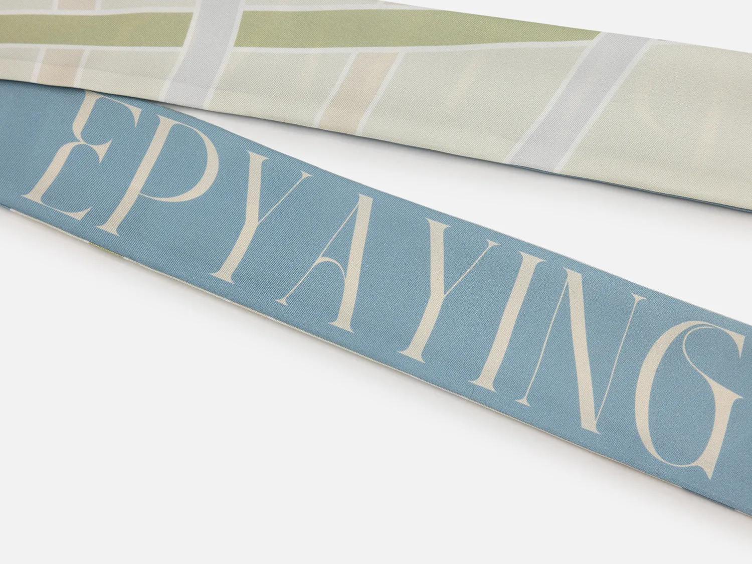 EP YAYING Striped Printed Silk Scarf