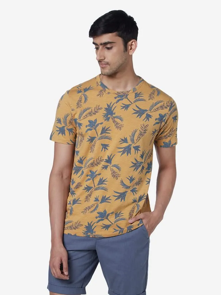 ETA Ochre Floral Slim Fit T-Shirt