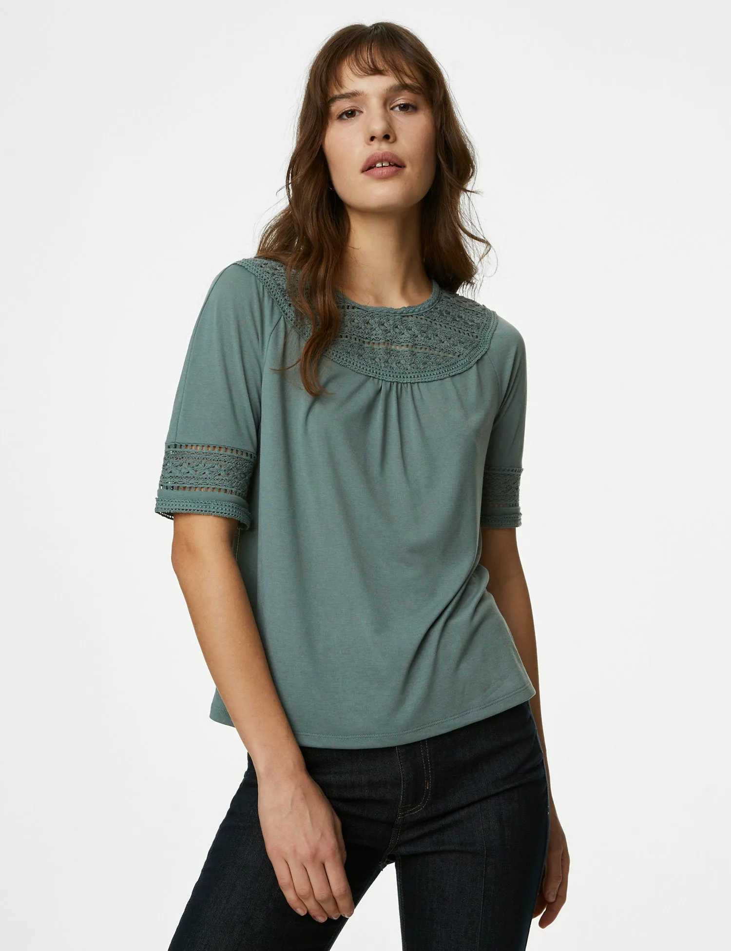 Jersey Lace Insert Top