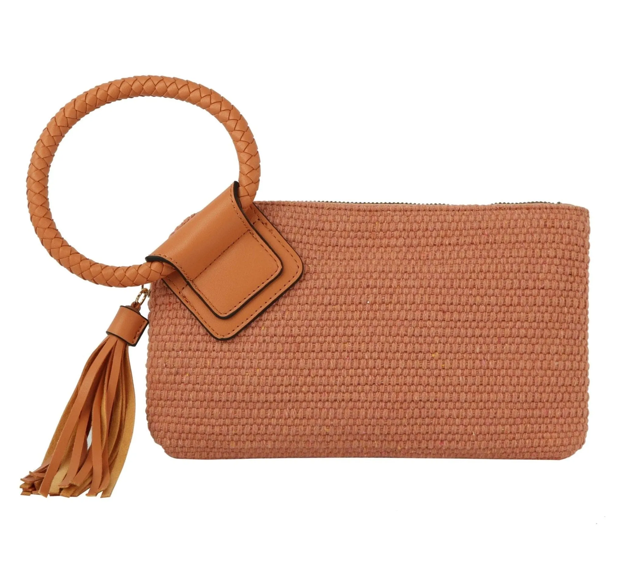 JYM0438 Amy Cotton Woven Tassel Clutch