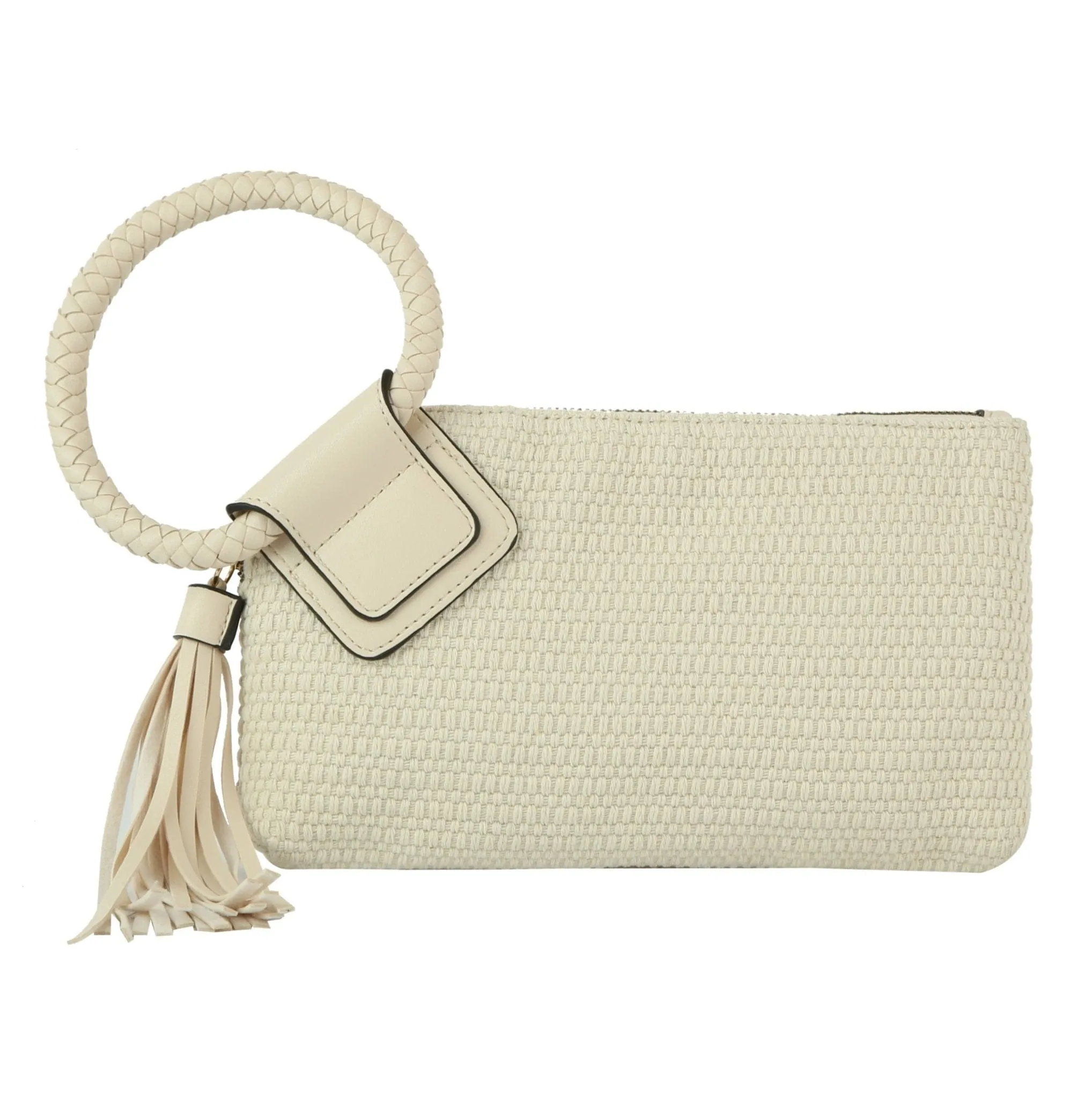 JYM0438 Amy Cotton Woven Tassel Clutch