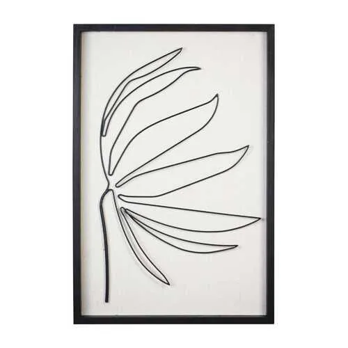 Leafy Stem Wall Art with Matthe Black Finish