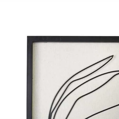 Leafy Stem Wall Art with Matthe Black Finish