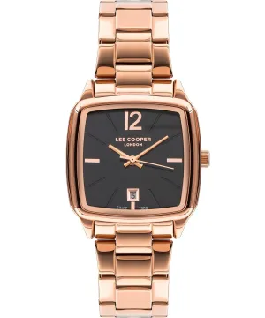 Lee Cooper  Women's Watch Black Dial Rose Gold Metal Strap, LC07612.450