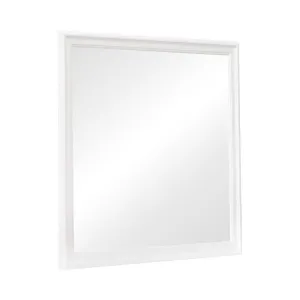 Louis Philippe Beveled Edge Square Dresser Mirror White