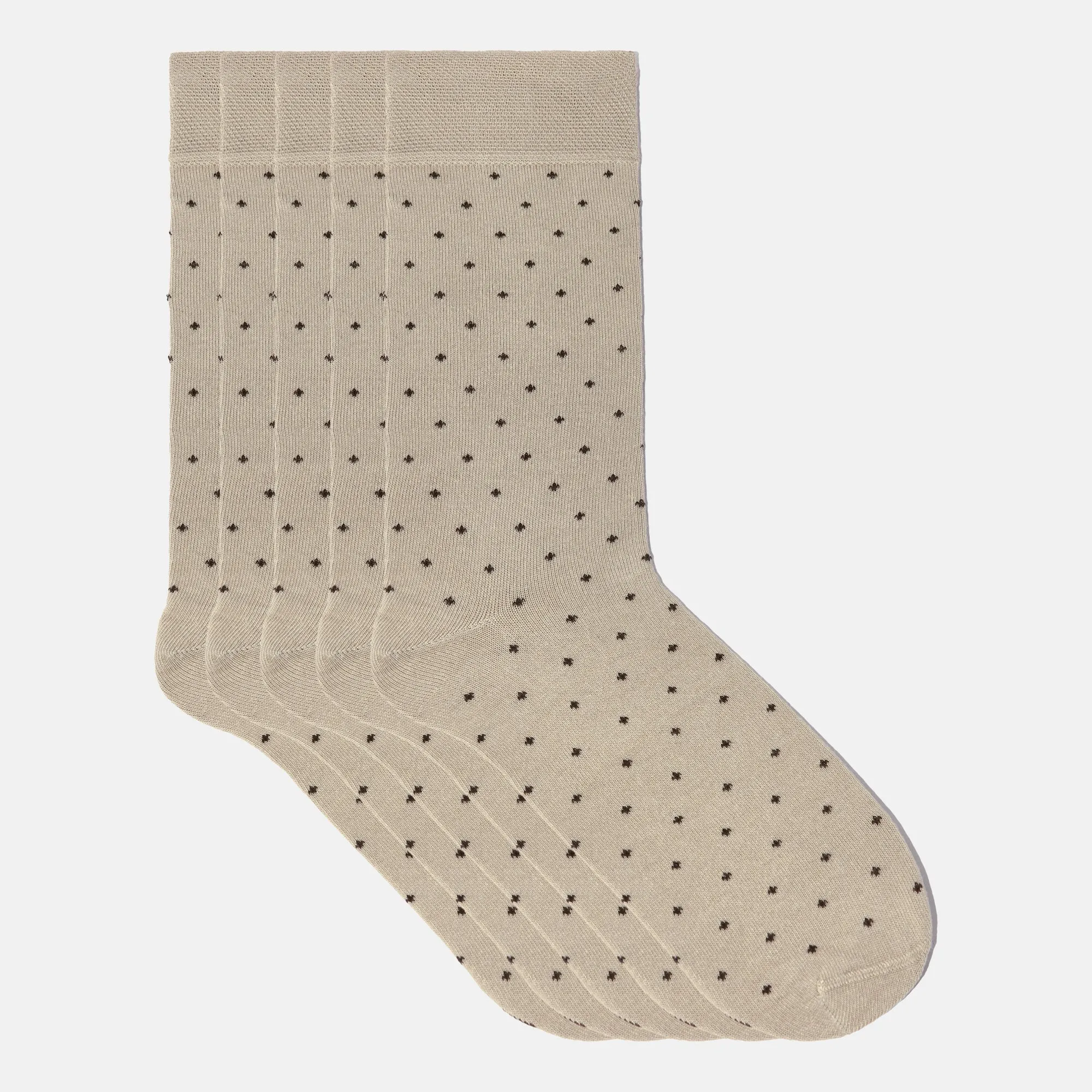 Men's Bamboo Dress Socks • Dotted Pack of 1/3/5 Pairs • Camel Khaki