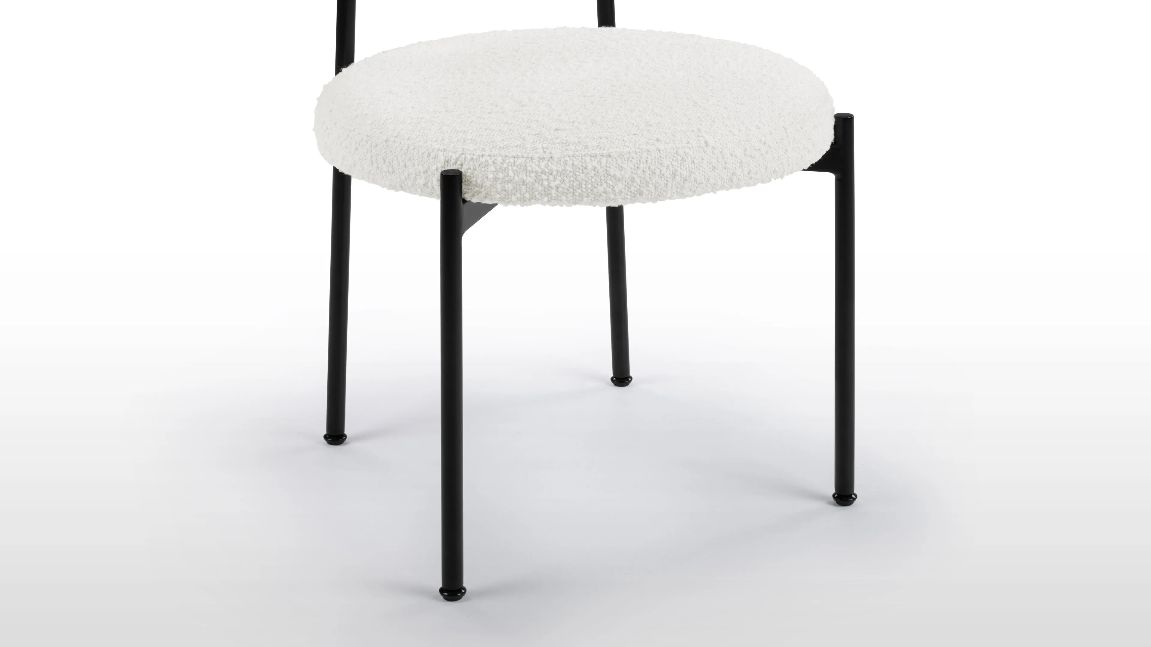 Mila - Mila Dining Chair, Pearl Boucle