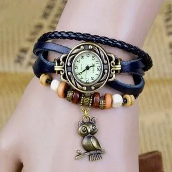 Owl Vintage Wrap Watch