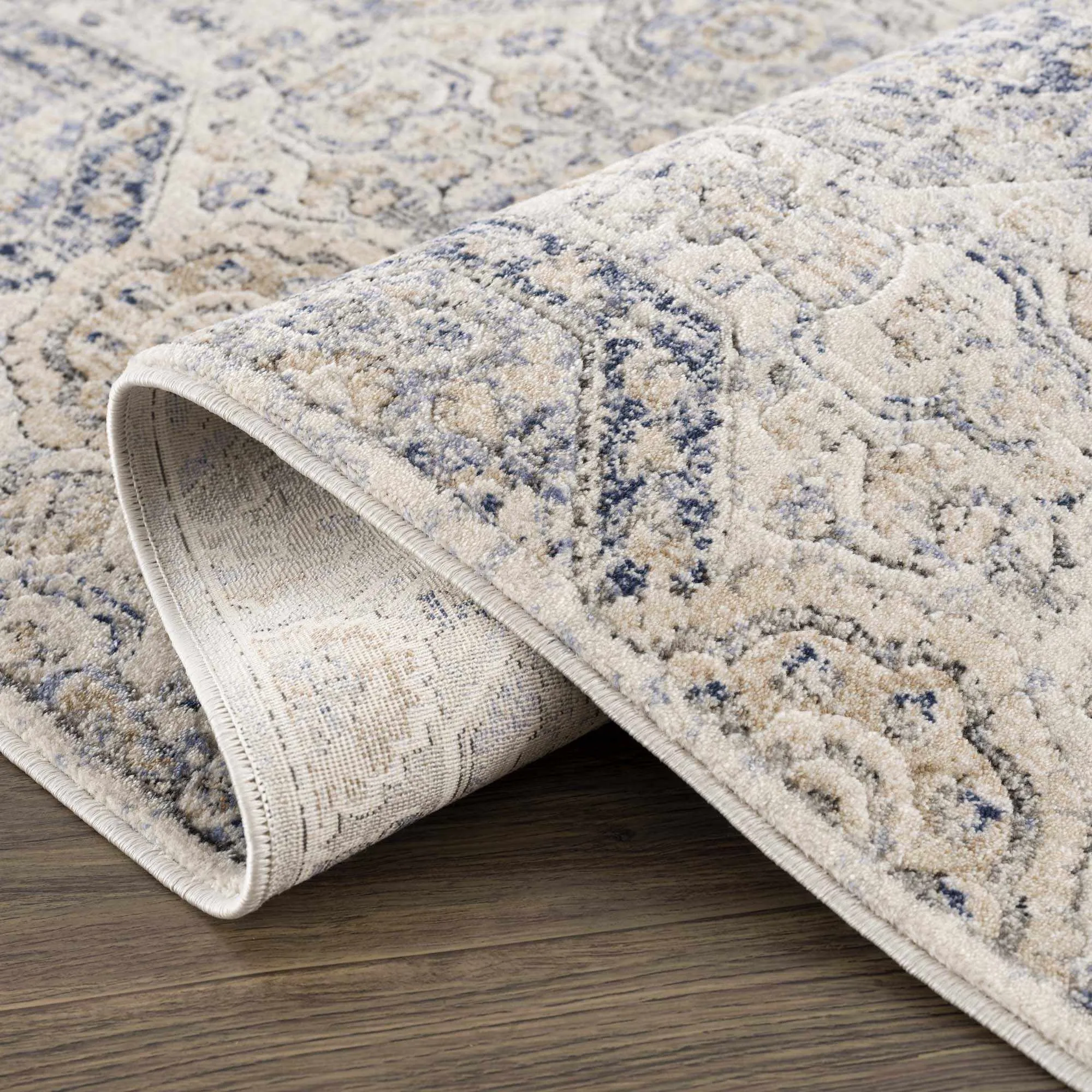 Parkerfield Cream & Blue Area Rug