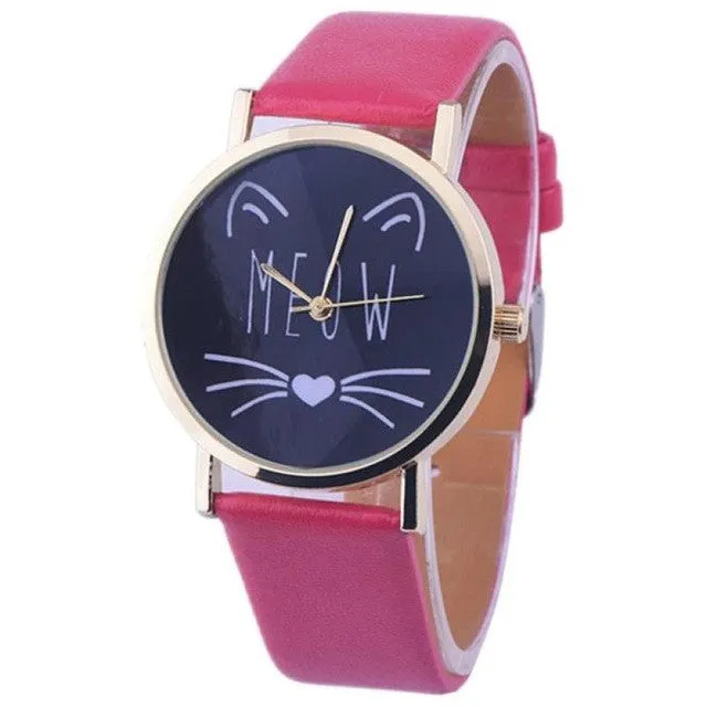 Quartz Cat Pattern Women Wristwatches