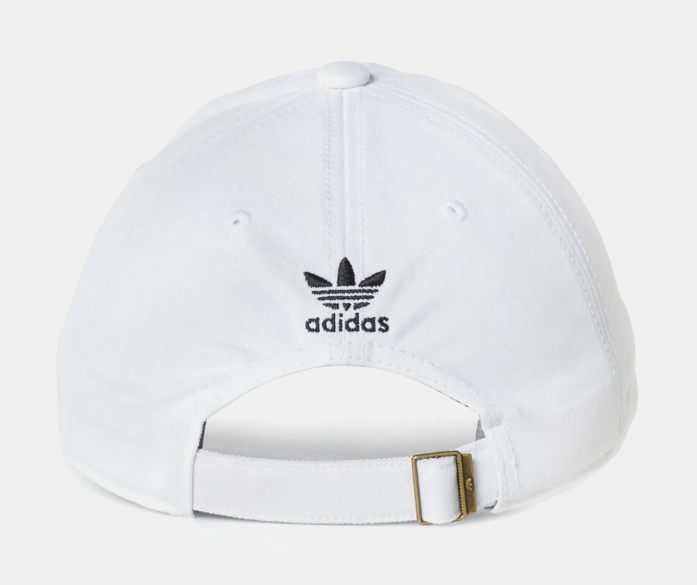 Relaxed Strap Back Hat Mens Hat (White)