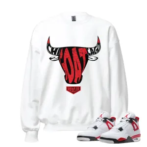 Retro 4 "Red Cement" Bull Head Sweatshirt