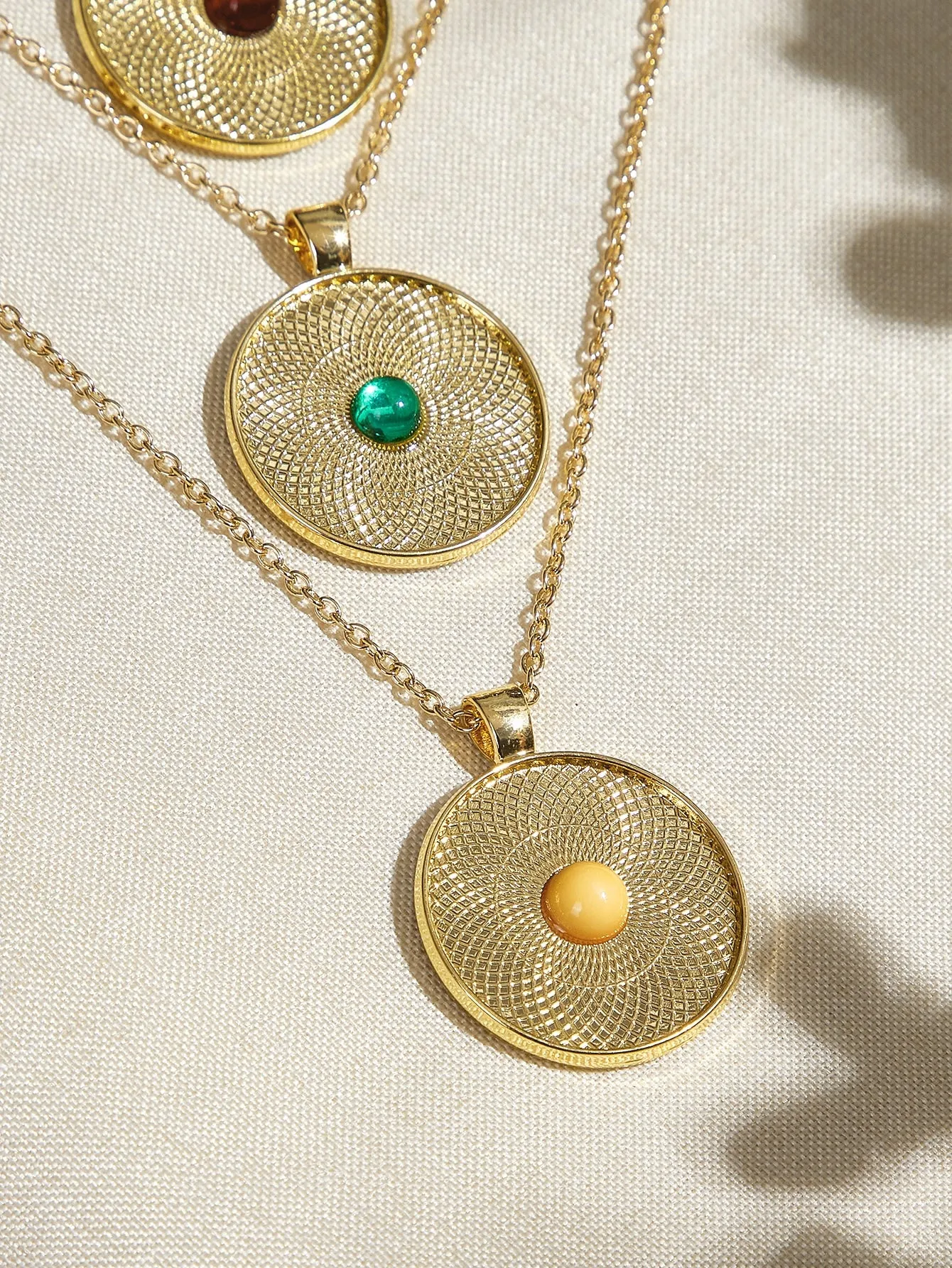 Round Charm Layered Necklace