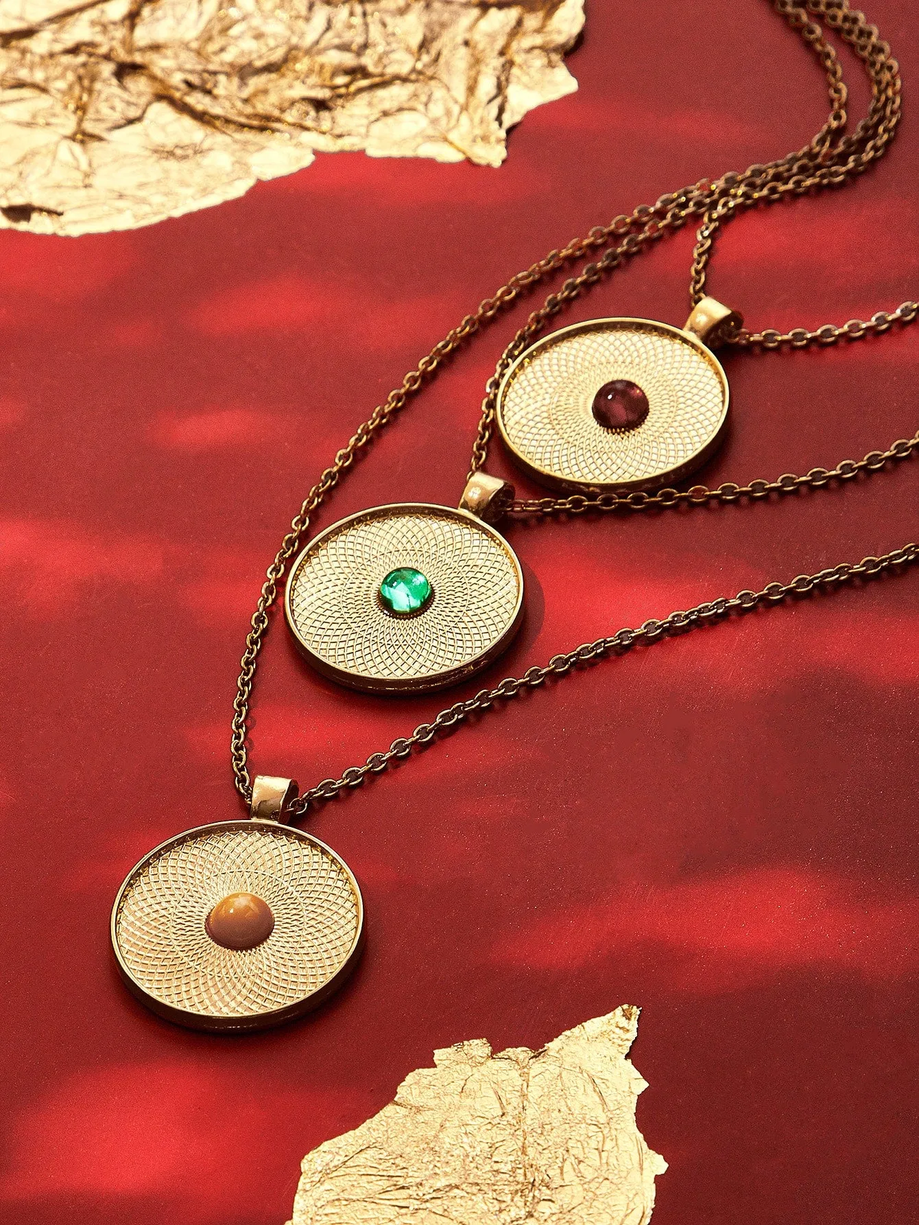 Round Charm Layered Necklace