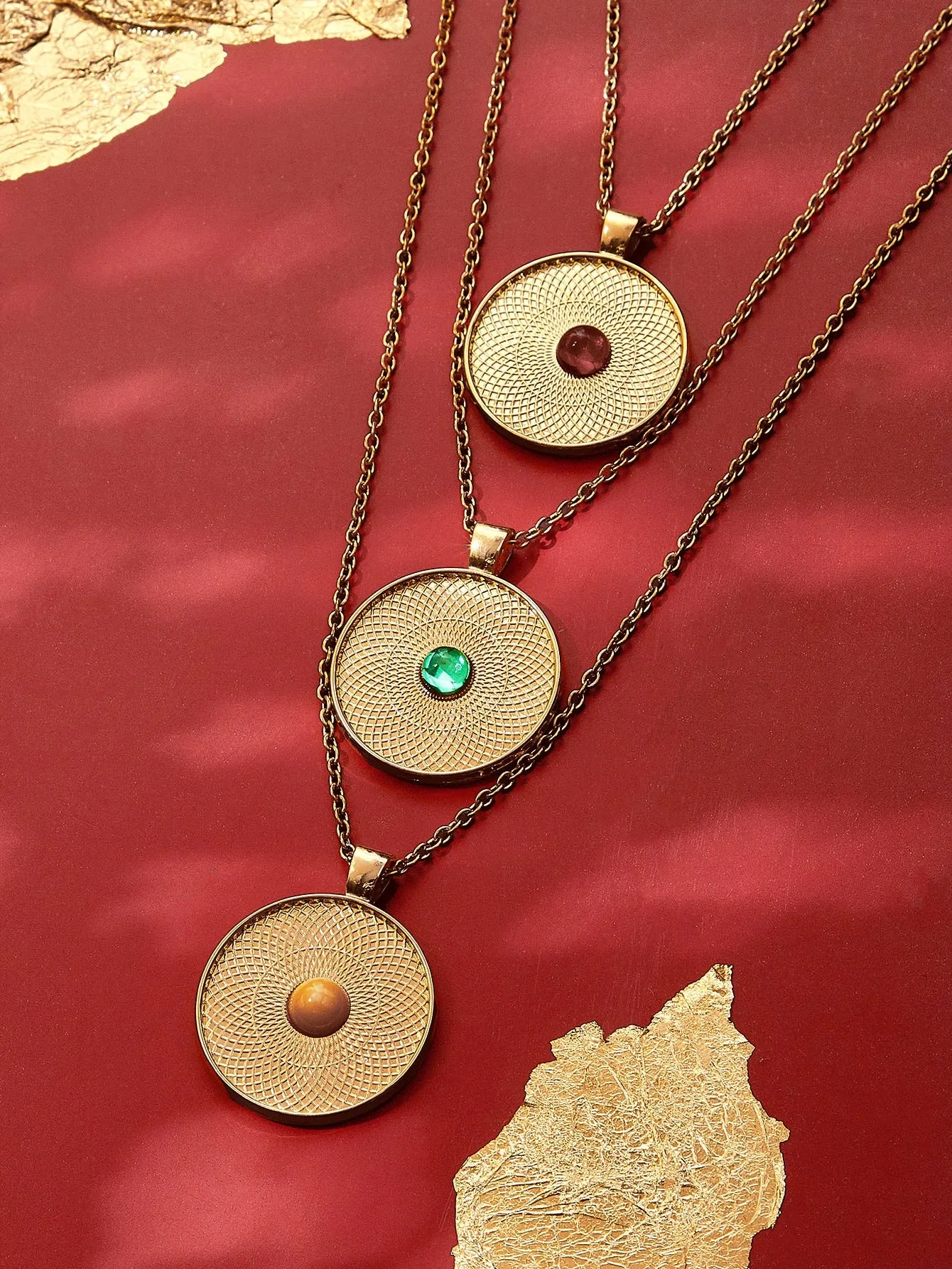 Round Charm Layered Necklace