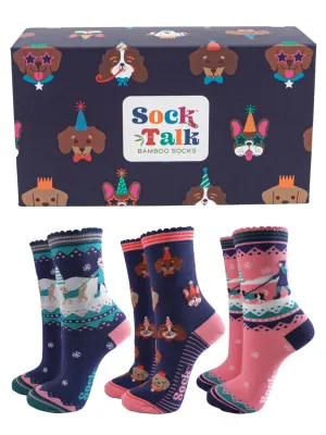 Sock Gift Box - Winter Dogs