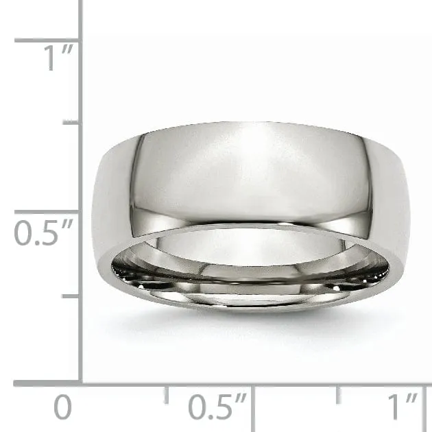 Stainless Steel Polished 8MM Band Ring