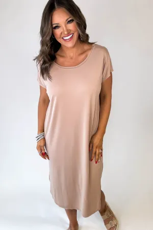 Super Soft Tan Midi Dress