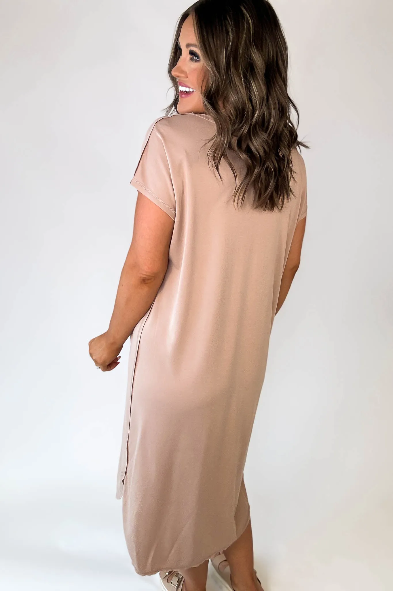 Super Soft Tan Midi Dress