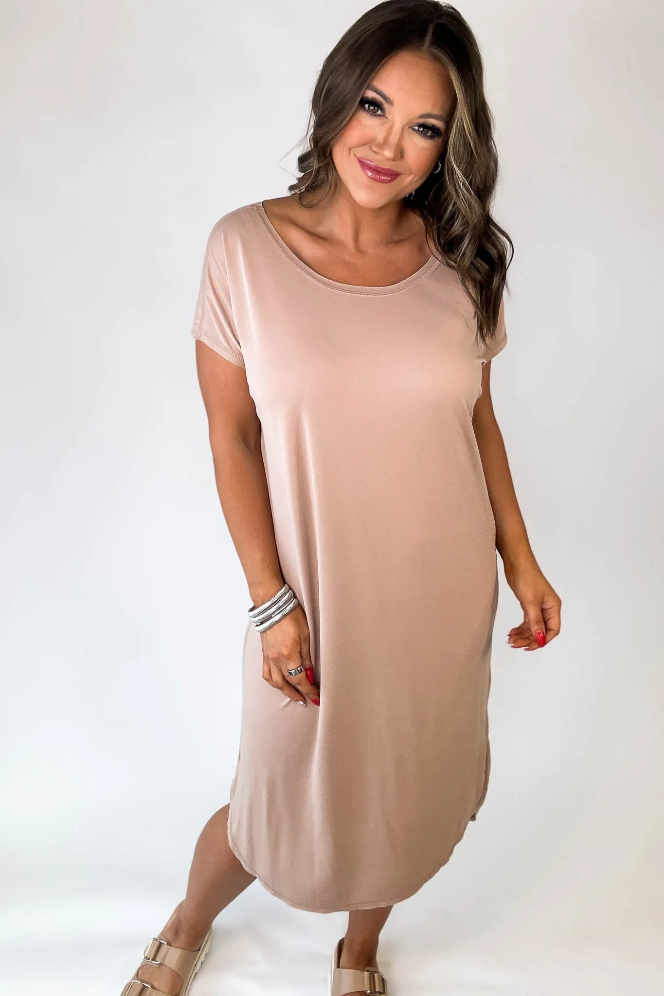 Super Soft Tan Midi Dress