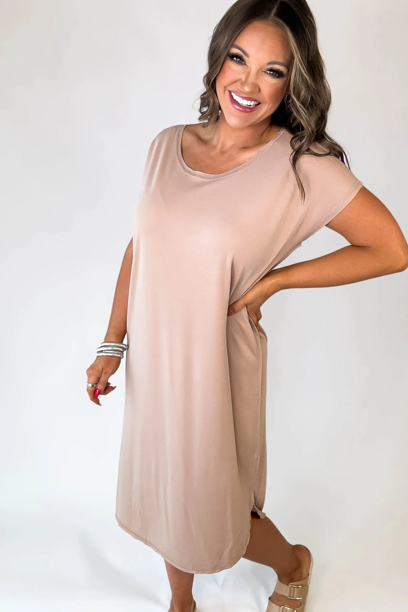 Super Soft Tan Midi Dress