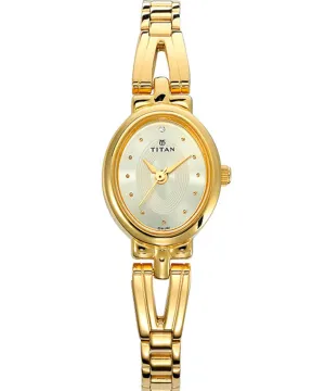 Titan  Women's Watch Raga Collection Analog, Champagne Dial Gold Stainless Strap, 2594YM01