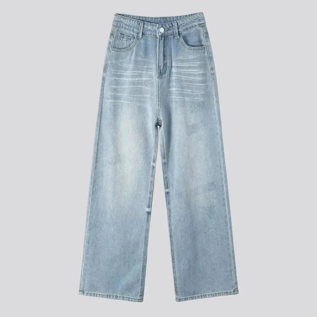 Vintage light wash baggy women's jeans