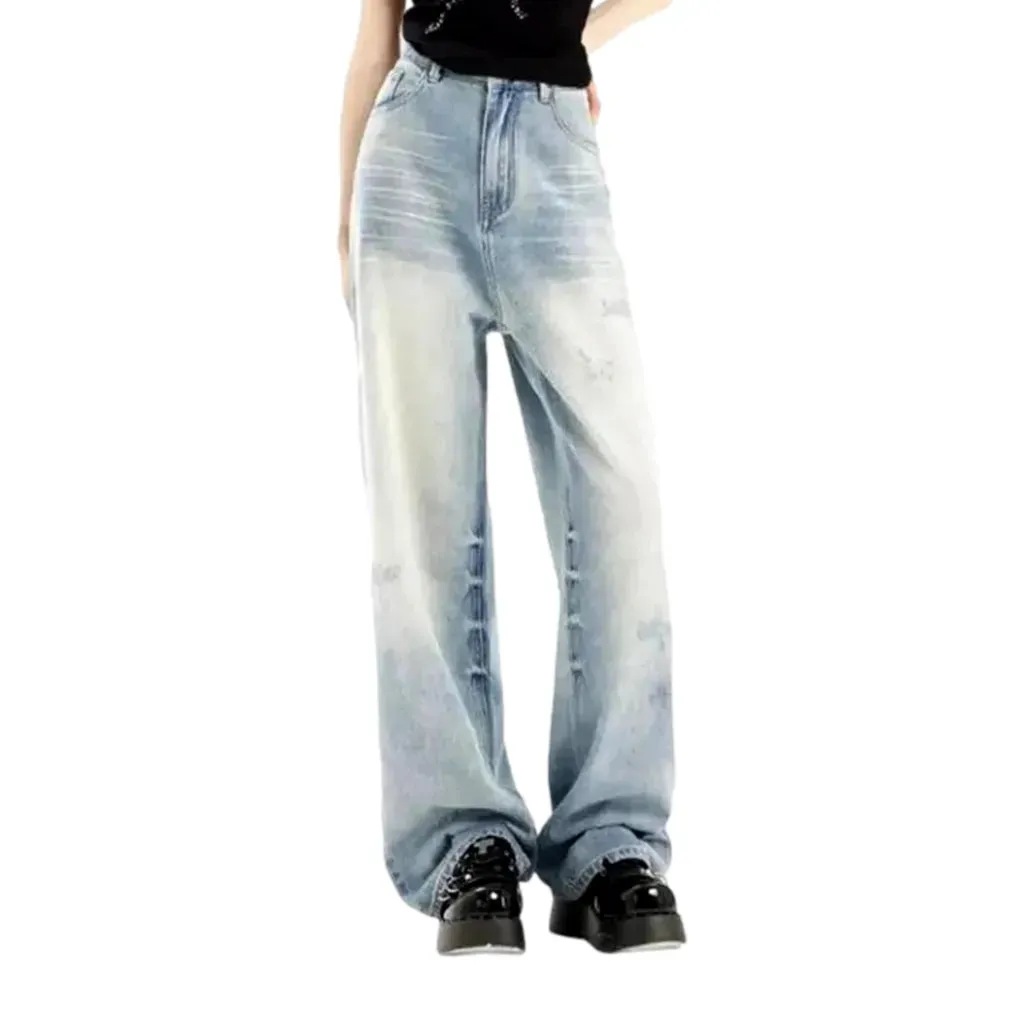 Vintage light wash baggy women's jeans