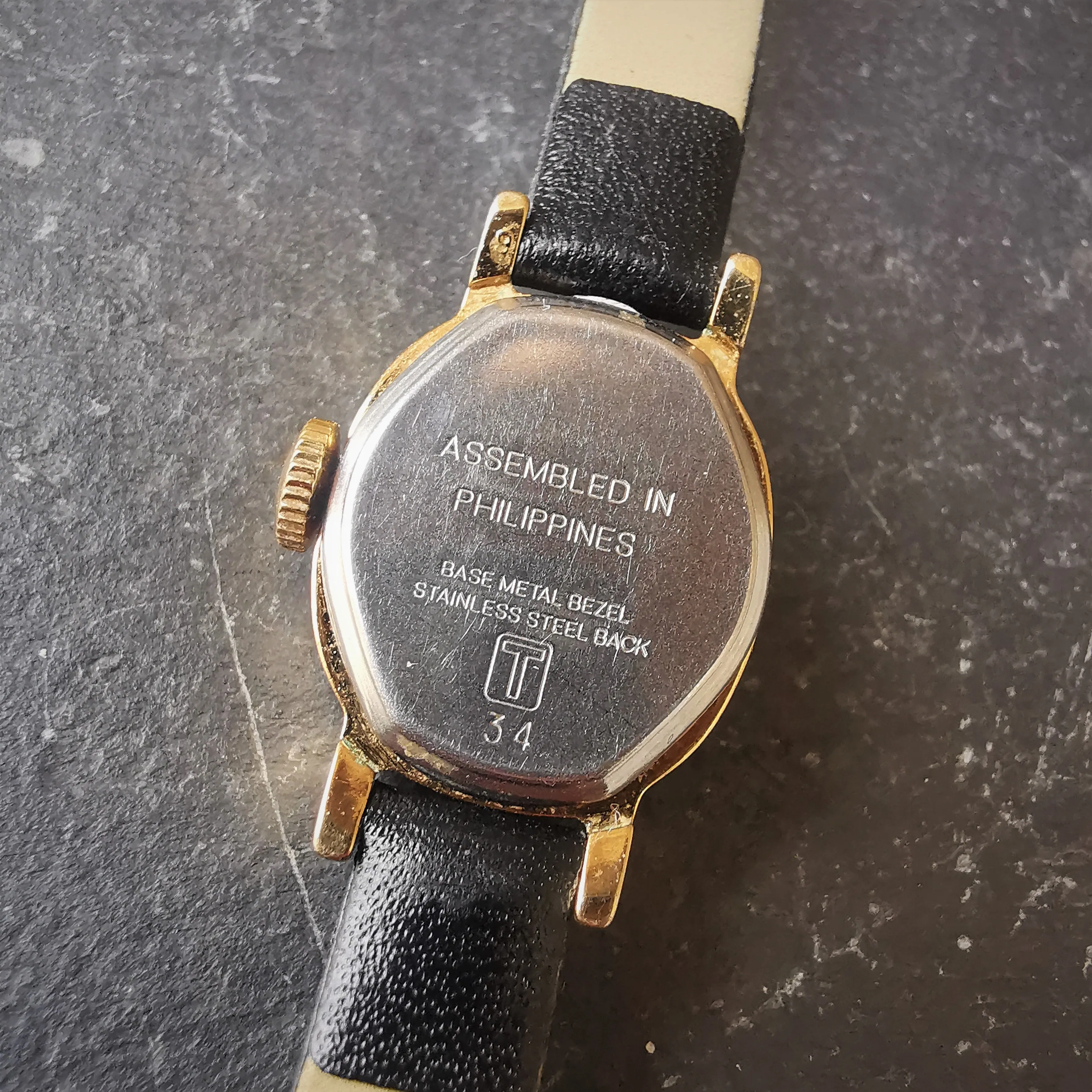 Vintage Women's TIMEX Gold Plated Mechanical Watch // Genuine Leather Strap